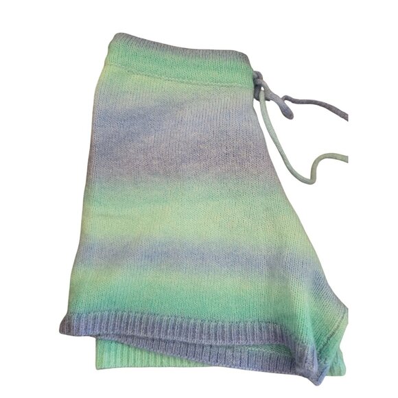 Pastel Gradient Wool blend Knit Shorts hombre blue green cottagecore fairycore - Picture 7 of 8